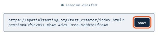 The participant link, with the copy button outlined